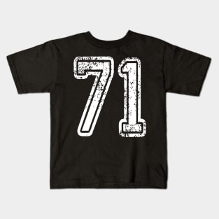 Number 71 Grungy in white Kids T-Shirt